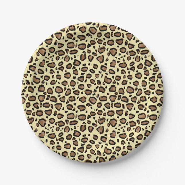 Leopard Animal Print Pattern Paper Plate (Front)