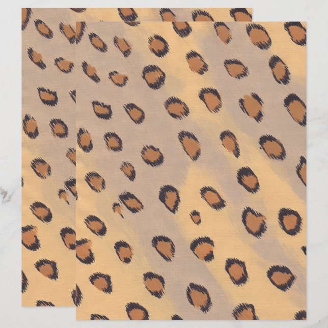 Leopard Animal Print Scrapbook Paper (Front/Back)