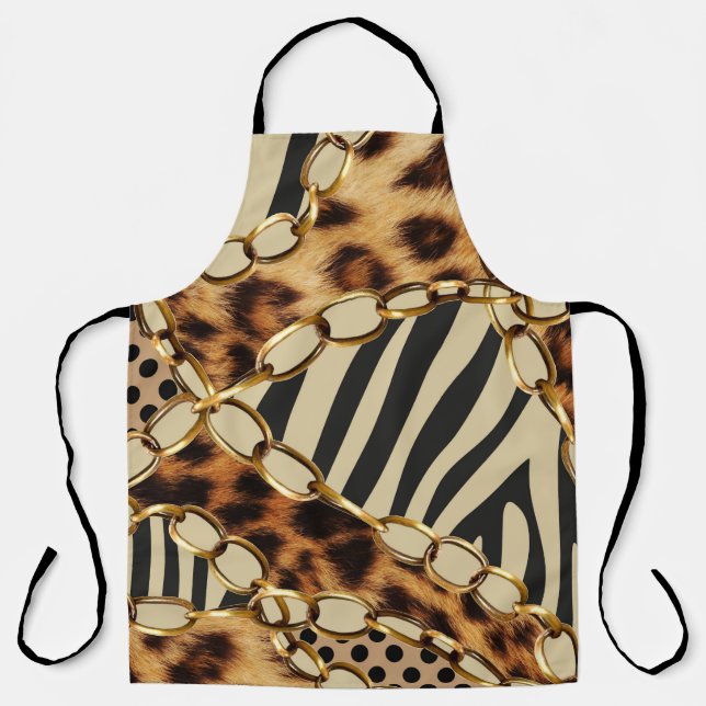 Leopard Animal Print Seamless Pattern Apron (Front)