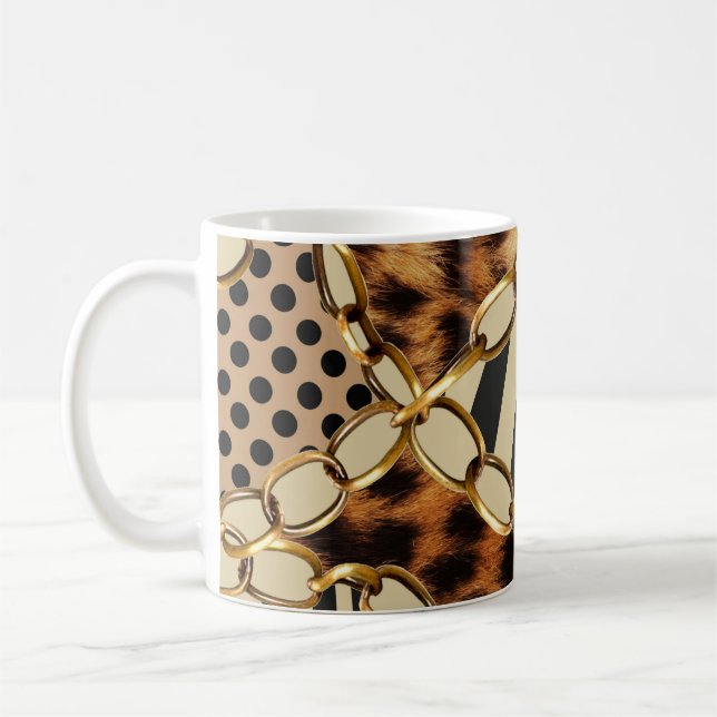 Leopard Animal Print Seamless Pattern Coffee Mug (Left)