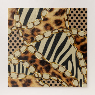 Leopard Animal Print Seamless Pattern Jigsaw Puzzle