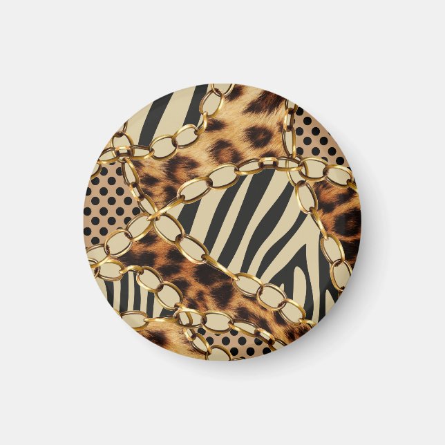 Leopard Animal Print Seamless Pattern Magnet (Front)