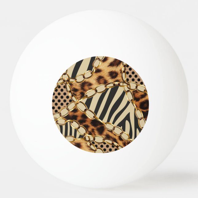 Leopard Animal Print Seamless Pattern Ping Pong Ball (Front)