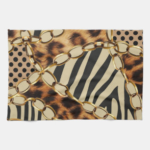 Leopard Animal Print Seamless Pattern Tea Towel