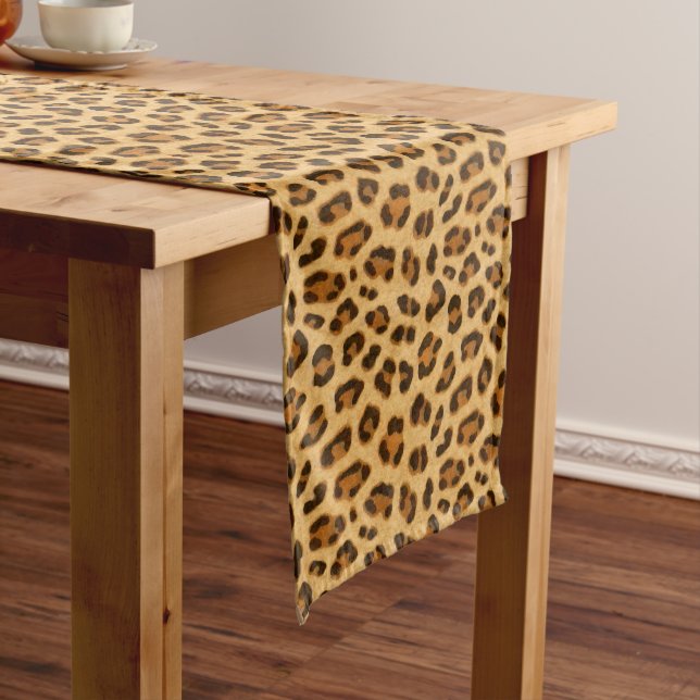 Leopard Animal Print Skin Pattern  Short Table Runner (In Situ)
