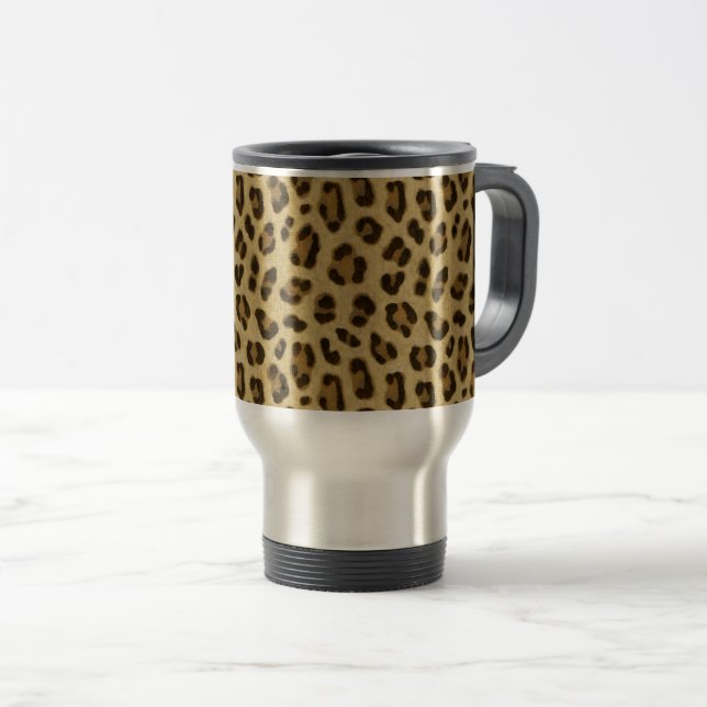 Leopard Animal Print Skin Pattern Travel Mug (Front Right)