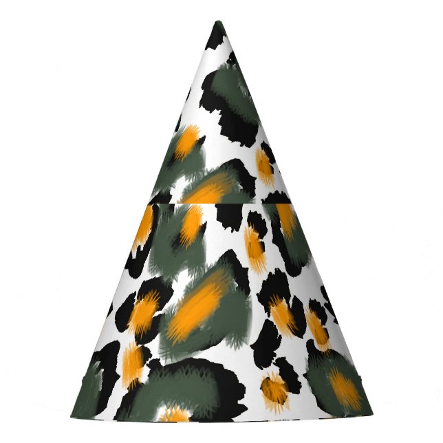 Leopard Animal Print Texture Background Party Hat (Front)