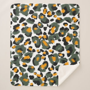 Leopard Animal Print Texture Background Sherpa Blanket