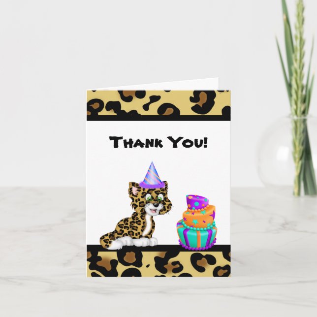 Leopard Animal Print Thank You Card (Front)