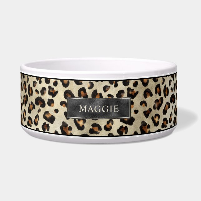 Leopard Animal Print With Black Faux Foil And Name (Front)