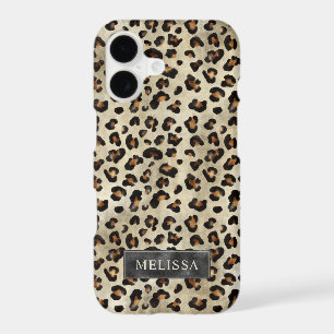 Leopard Animal Print With Black Faux Foil And Name