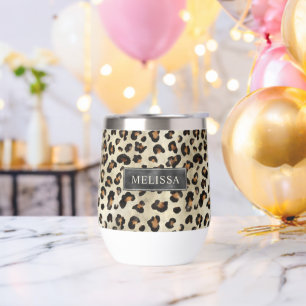 Leopard Animal Print With Black Faux Foil And Name