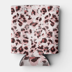 Leopard Animal Skin: Tie Dye Elegance. Can Cooler