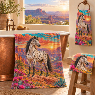 Leopard Appaloosa Red Rock Canyon Bath Towel Set