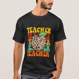 Leopard Apple Reading Teacher Appreciation Back To T-Shirt
