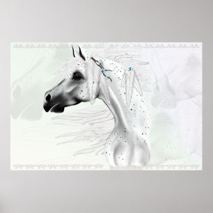 Leopard Appy and White Feathers Print