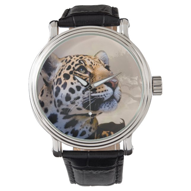 Leopard Art 1 Watch & Numeral Options (Front)