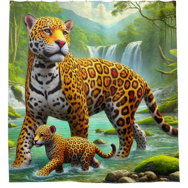 Leopard Art Shower Curtain (Front)