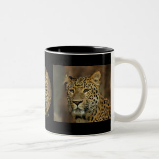 leopard art Two-Tone coffee mug