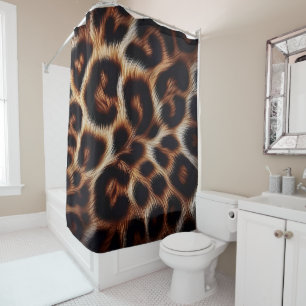 Leopard Aura: Unleash Your Wild Side at Night Shower Curtain