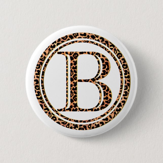 leopard B 6 Cm Round Badge (Front)