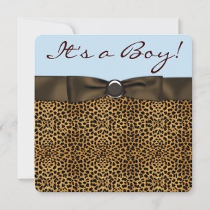 Leopard Baby Boy Shower Invitation