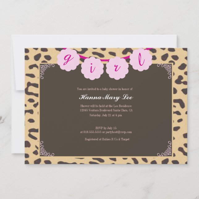 Leopard Baby Shower Invitation (Front)