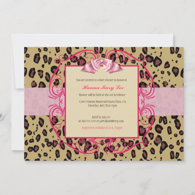 Leopard Baby Shower Invitation (Front)