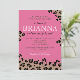 Leopard Baby Shower or Birthday Party Invitation