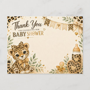 Leopard Baby shower thank you Postcard