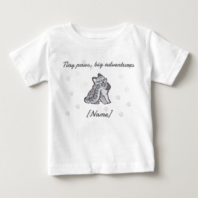 Leopard Baby Tee – Custom Name (Front)