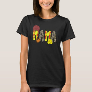 Leopard Ball Mom Baseball Softball Mama Team Sport T-Shirt