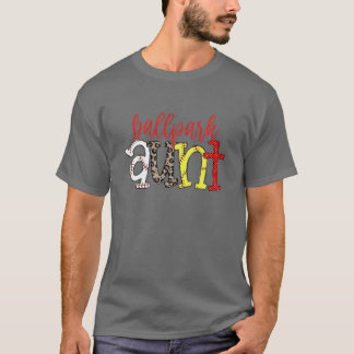Leopard Ballpark Aunt Proud Baseball Softball Aunt T-Shirt