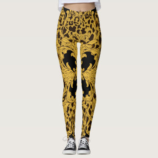 Leopard Baroque, Ornate Animal Print Leggings