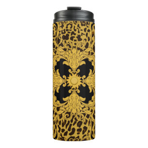 Leopard Baroque, Ornate Animal Print Thermal Tumbler