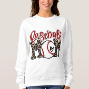 Leopard Baseball Mum Game Day Vibes T - ball Mum M Sweatshirt
