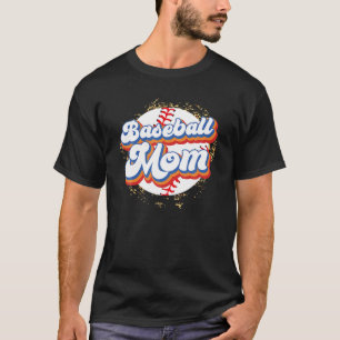 Leopard Baseball Mum Game Day Vibes T Ball Mum Mot T-Shirt