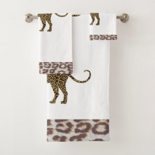 Leopard bath towel set