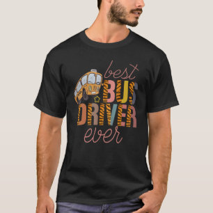 Leopard Best Bus Driver Ever Back To School T-Shirt