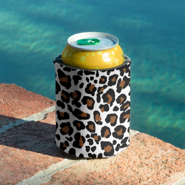 Leopard Big Cat Fur Pattern Print  Can Cooler (In Situ Pool)