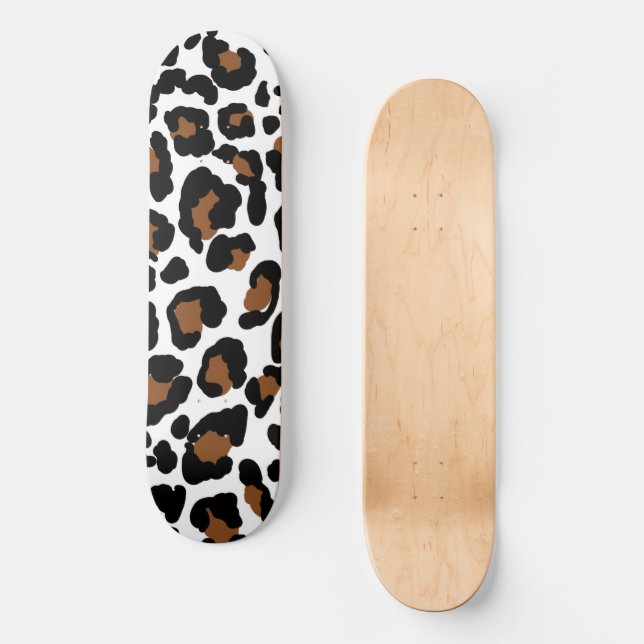Leopard Big Cat Fur Pattern Print  Skateboard (Front)