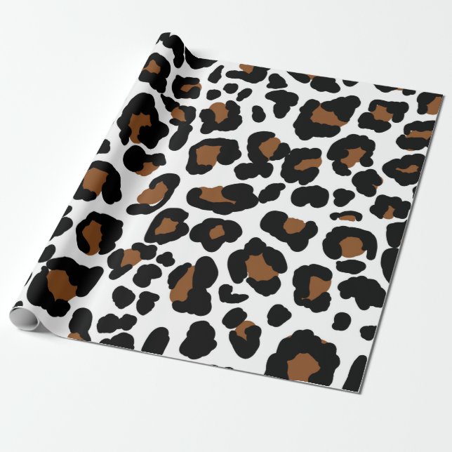Leopard Big Cat Fur Pattern Print  Wrapping Paper (Unrolled)