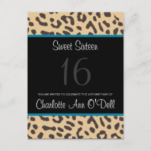 leopard; birthday invitation