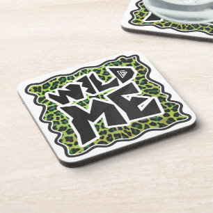 Leopard Black and Green Print Coaster