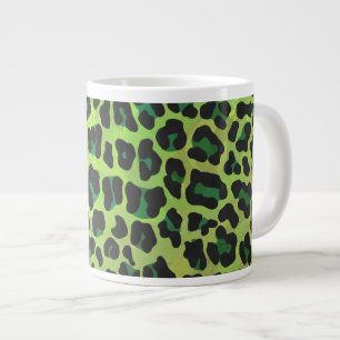 Leopard Black and Green Print Large Coffee Mug