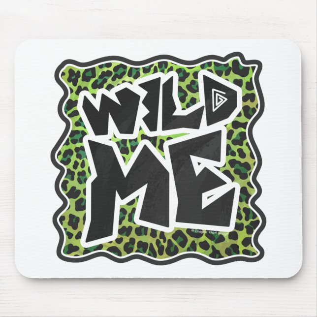 Leopard Black and Green Print Mouse Mat (Front)