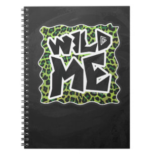 Leopard Black and Green Print Notebook