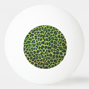Leopard Black and Green Print Ping Pong Ball