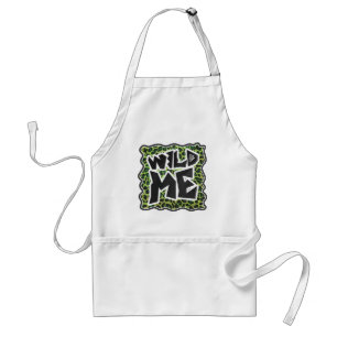 Leopard Black and Green Print Standard Apron
