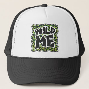 Leopard Black and Green Print Trucker Hat